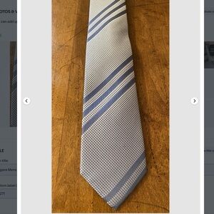 Egara Mens 3” Silk Tie Blue Geometric Stripe 60”